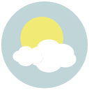 partly cloudy Flat Round Icon