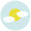partly cloudy_2 Flat Round Icon