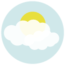 party cloudy Flat Round Icon