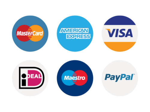 payment method flat round icons