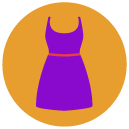 pear dress Flat Round Icon