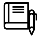 pen and book line Icon
