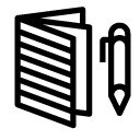 pen and notebook line Icon