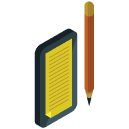 pen and pad Isometric Icon
