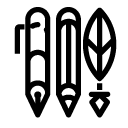 pen pencil and quill line Icon