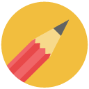 pencil Flat Round Icon