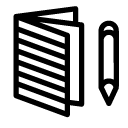 pencil and notebook line Icon