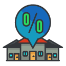 percentage houses Filled Outline Icon