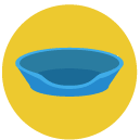 pet bed Flat Round Icon