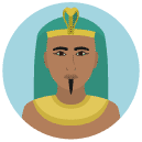 pharaoh man Flat Round Icon