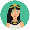 pharaoh woman Flat Round Icon