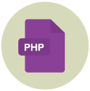 php Flat Round Icon