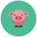 pig Flat Round Icon