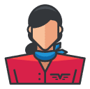 pilot woman Filled Outline Icon