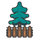pine tree fence Filled Outline Icon