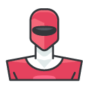 pink power ranger Filled Outline Icon