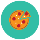 pizza Flat Round Icon