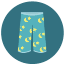 pjama pants Flat Round Icon