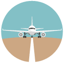 plane Flat Round Icon
