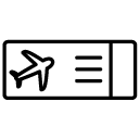 plane ticket line Icon