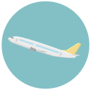 plane Flat Round Icon