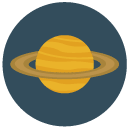 planet Flat Round Icon