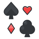 playing cards Filled Outline Icon