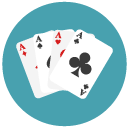 playing cards Flat Round Icon