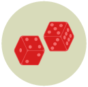 playing dice Flat Round Icon