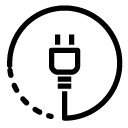 plug electric circle line Icon