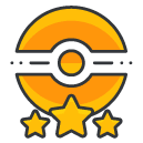 poke trainer three star Filled Outline Icon