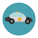 police car Flat Round Icon