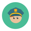 police officer Flat Round Icon