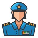 police officer woman Filled Outline Icon