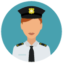 police officer woman Flat Round Icon