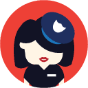 police officer woman flat Icon