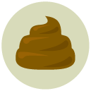 poop Flat Round Icon