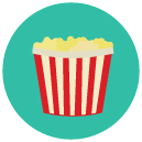 popcorn Flat Round Icon