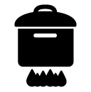 pot on fire glyph Icon
