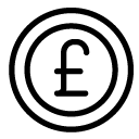 pound coin line Icon