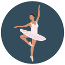 prima ballerina Flat Round Icon