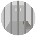 prison cell Flat Round Icon