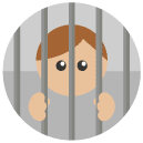 prisoner prison Flat Round Icon
