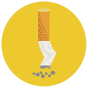 putting cigarrette out Flat Round Icon