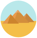 pyramids Flat Round Icon