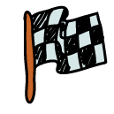 race finish flag Doodle Icon