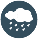 rain Flat Round Icon