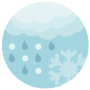 rain snow Flat Round Icon