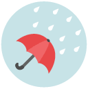 rain umbrella Flat Round Icon