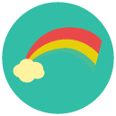 rainbow Flat Round Icon